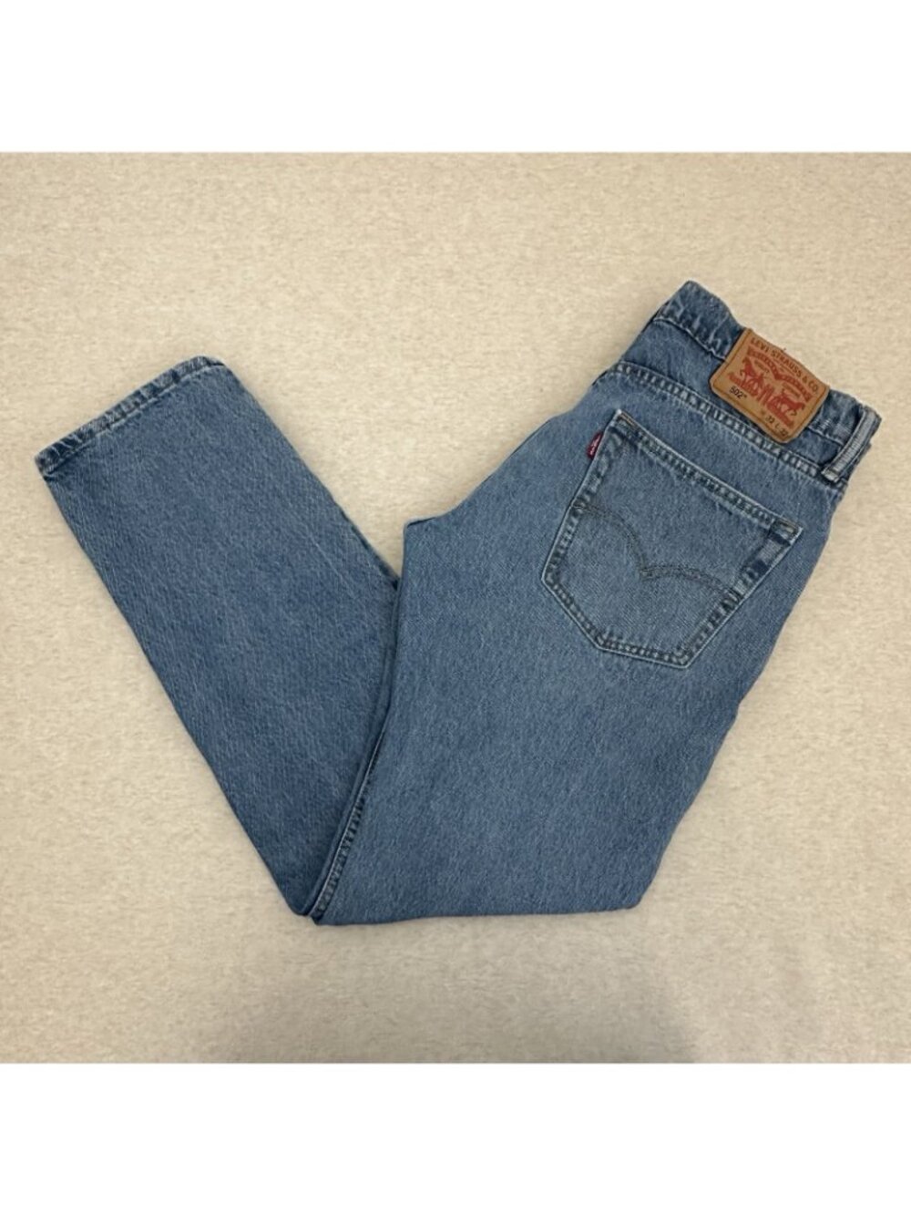 Levi's 502 Regular Fit Men's Size 32' x 32' Tapered Stretch Denim Blue Jeans - Picture 5 of 13